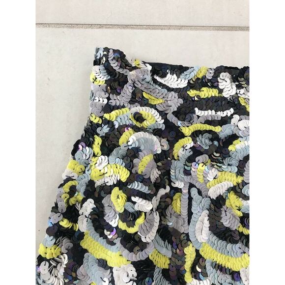 French Connection Multicolor Sequin A-Line Mini Skirt Lined FLAW - Picture 5 of 10